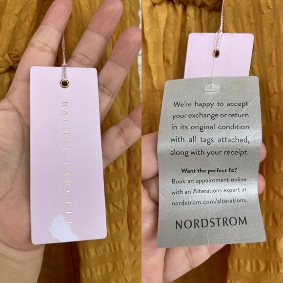 Rachel Parcell Mustard Yellow Ruffled Tiered Long Sleeve Maxi Dress Textured - Picture 14 of 15